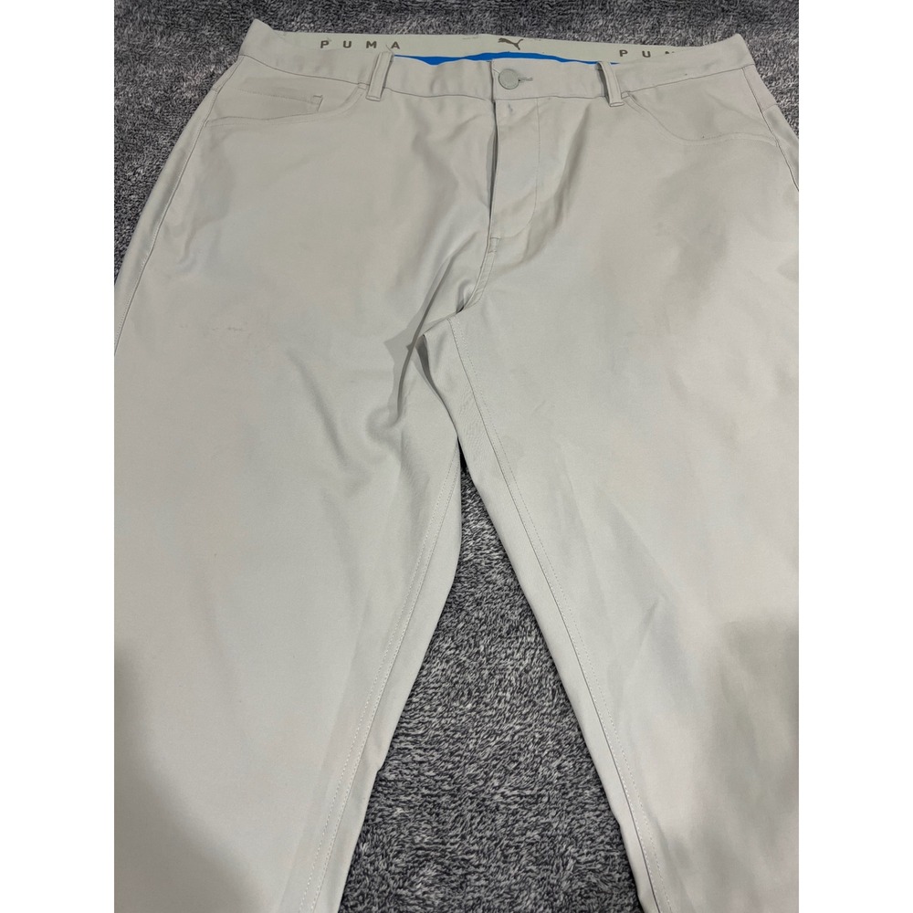 Puma Golf Mens 36x32 Light Gray Performance 5 Pocket Stretch Pants